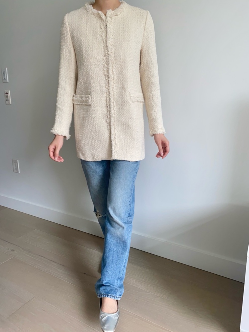 Zara tweed blazer coat